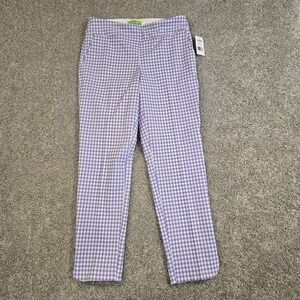 Swing Control Womans Size 8  Purple/white Gingham  Pullon‎ Stretch Golf Pants